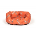 Large++ Orange Hare Print Deluxe Slumber Dog Bed - Danish Design Woodland Hare 40" 101cm